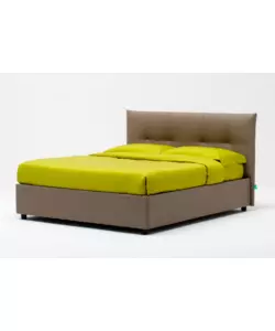 Letto matrimoniale "easy" tortora con rete e contenitore, 160x190 cm